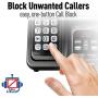 PANASONIC Expandable Cordless Phone System with Link2Cell Bluetooth, Voice Assistant, Answering Machine and Call Blocking - 4 Cordless Handsets - KX-TGD564M (Metallic Black)
