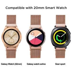 Valkit Compatible Galaxy Watch 42mm/Galaxy Active 2/Galaxy Watch 3 41mm Bands, 20mm Stainless Steel Wrist Band Metal Strap for Galaxy Watch 42mm/Galaxy Watch 3 41mm/Galaxy Active 2,Rose Gold+Colorful