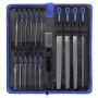 Preciva 18PCS File Set, 18 in1 High Carbon Steel Multipurpose File Set Includes 4PCS Flat/Triangle/Half-Round/Round Large File and 12PCS Needle File and ONE Scrath Brush and ONE Portable Bag