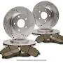 (Front+Rear Kit)(High-End) 4 Cross-Drilled Disc Brake Rotors + 8 Semi-Metallic Pads(Fits:- 5lug) (Front+Rear Kit)(High-End) 4 Cross-Drilled Disc Brake Rotors + 8 Semi-Metallic Pads(Fits:- 5lug)