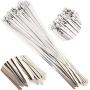Mini Skater Stainless Steel Zip Ties Heavy Duty Tools with Rolling Ball Metal Exhaust Wrap Coated Strength Durability Multipurpose Self Locking Metal Cable Wrapping Tie Wire (11.8- 50 pcs)