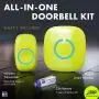 SadoTech White Wireless Doorbell & Chime For Home - Model C - 1 Push-Button Ringer, 1 Sound Receiver - Battery Operated, Waterproof, Long Range, 52 Door Bell Sounds, 4 Volumes SadoTech White Wireless Doorbell & Chime For Home - Model C - 1 Push-Button Ringer, 1 Sound Receiver - Battery Operated, Waterproof, Long Range, 52 Door Bell Sounds, 4 Volumes