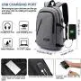 Laptop Backpack,Business Travel Anti Theft Backpack for Men Women with USB Charging Port,Slim Durable Water Resistant College School Bookbag Computer Backpack Fits 15.6 Inch Laptop Notebook,Grey