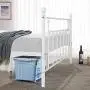 VECELO Full Size Bed Frame, Metal Platform Mattress Foundation/Box Spring Replacement with Headboard Victorian Style, White VECELO Full Size Bed Frame, Metal Platform Mattress Foundation/Box Spring Replacement with Headboard Victorian Style, White