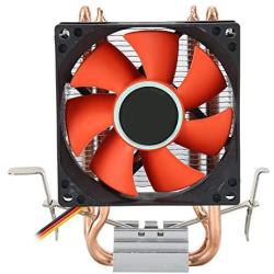 Mini CPU Cooler 2 Heat Pipes High Air Low Noise Fan CPU Fan PC Heat Sink Cooling Fan Computer Cooling Set Compact Processor Fan Computer Heat Sink for 775/1155