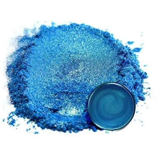 Mica Powder Pigment “Rainbow Blue” (50g) Multipurpose DIY Arts and Crafts Additive | Woodworking, Epoxy, Resin, Natural Bath Bombs, Paint, Soap, Nail Polish, Lip Balm (Rainbow Blue, 50G)