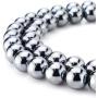 BEADNOVA Natural Hematite Beads Natural Crystal Beads Stone Gemstone Round Loose Energy Healing Beads with Free Crystal Stretch Cord for Jewelry Making (10mm, 38-40pcs)