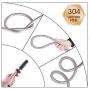 TOUCH-RICH 304 Stainless Steel Garden Hose, Lightweight Metal Hose with Free Nozzle, Guaranteed Flexible and Kink Free (50FT, Stainless)