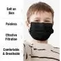 WeCare Kids Face Masks 50 Pack, Black, Individually Wrapped, Disposable, 3 Ply