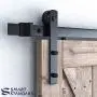 SMARTSTANDARD 7ft Heavy Duty Sturdy Sliding Barn Door Hardware Kit -Smoothly and Quietly -Easy to Install -Includes Step-by-Step Installation Instruction Fit 42'' Wide Door Panel (I Shape Hanger)