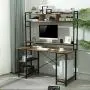 Sedeta Computer Desk with Hutch and Adjustable Shelves, 55 Inches Industrial Office Desk with Bookshelf, CPU Stand, Writing Desk with Storage, PC Study Table Workstation for Home Office, Rustic Brown Sedeta Computer Desk with Hutch and Adjustable Shelves, 55 Inches Industrial Office Desk with Bookshelf, CPU Stand, Writing Desk with Storage, PC Study Table Workstation for Home Office, Rustic Brown
