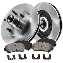 CRK13783 FRONT 308 mm Premium OE 5 Lug [2] Brake Disc Rotors + [4] Ceramic Brake Pads + Clips