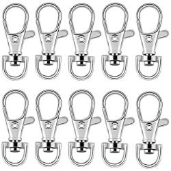 Bonayuanda Pack of 30 Metal Swivel Clasps Lanyard Snap Hook Lobster Claw Clasp Jewelry Findings