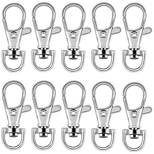 Bonayuanda Pack of 30 Metal Swivel Clasps Lanyard Snap Hook Lobster Claw Clasp Jewelry Findings