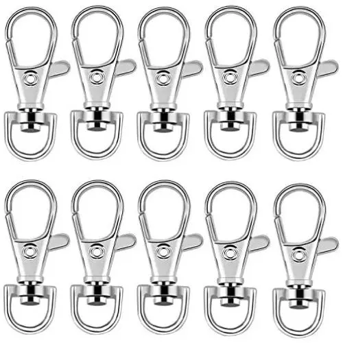 Bonayuanda Pack of 30 Metal Swivel Clasps Lanyard Snap Hook Lobster Claw Clasp Jewelry Findings