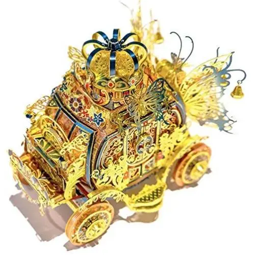 MU Princess Carriage DIY 3D Metal Model Kits Puzzle Blue MU Princess Carriage DIY 3D Metal Model Kits Puzzle Blue