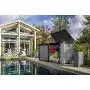 Keter Elite Store 4.6 x 2.7 Foot Resin Outdoor Storage Shed with Easy Lift Hinges, Perfect for Trash Cans, Yard Tools, and Pool Toys, ft, Grey & Black Keter Elite Store 4.6 x 2.7 Foot Resin Outdoor Storage Shed with Easy Lift Hinges, Perfect for Trash Cans, Yard Tools, and Pool Toys, ft, Grey & Black