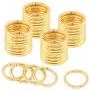 Rustark 60 Pcs 5/8 Inch Gold Heavy Duty Metal O Ring, 3mm Thick Webbing Buckle Loop Ring, Multi-Purpose Clasps Buckles Round Rings for Dog Leas Luggage Belt Craft DIY Accessories (16mm)