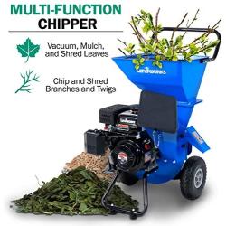 Landworks Wood Chipper Shredder Mulcher Super Heavy Duty 7HP 212cc 3 in 1 Multi-Function 3'' Inch Max Capacity