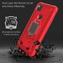 PULEN for Google Pixel 4a Case with Screen Protector[1 Pack],Hybrid Armor Metal Ring Holder Magnetic Car Mount,Full Body Shockproof Sturdy Bumper Protective Cover (Red)