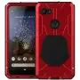 Pixel 3a Case,Google Pixel 3a Metal Case with Gorilla Glass Screen Protector Armor Tank Military Aluminum Alloy Bumper Hybrid Soft Rubber Military Shockproof Hard Defender Metal Cover,Red