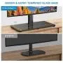 PERLESMITH Universal TV Stand Table Top TV Base for 37 to 70 inch LCD LED OLED 4K Flat Screen TVs - Height Adjustable TV Mount Stand with Tempered Glass Base, VESA 600x400mm, Holds up to 99lbs