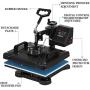 VEVOR Heat Press 12X15 Inch Heat Press Machine 8 in 1 Digital Multifunctional Sublimation Swing Away Heat Press 360 Degree Rotation Heat Press Machine for T Shirts Hat Mug Cap Plate