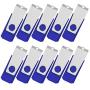 TOPESEL 10pcs 1GB USB 2.0 Flash Drives Memory Stick Fold Storage Thumb Drive Pen, Blue