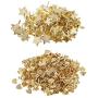 Prettyia 300 Pieces Star Heart Head Split Pin Metal Brads Paper Fasteners for Scrapbook Paper Craft Card Making Kids DIY Craft Gold