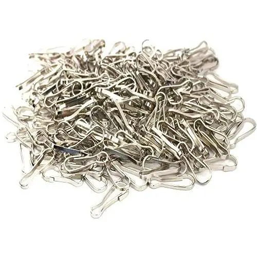 200Pcs Durable Metal Lanyard Hook DIY Jewelry Basics Lanyard Hook Lanyard Zipper Pull Id Card