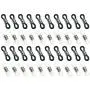Hyamass 40pcs Silver Coated Copper Bead Black and Translucent White Anti-Slip Rubber Ends Retainer Connector Holder for Eyeglass Chain Necklace Chain