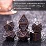 Bememo Polyhedral Metal Dices Set Zinc Alloy with Enamel Solid Metal for DND Game, Tabletop RPG, Dungeons and Dragons, Math Teaching, 7 Pieces Dice Set with Black Velvet Bag (Red Copper)