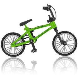 BMX Finger Bike Series 12,Replica Bike with Real Metal Frame, Graphics, and Moveable Parts for Flick Tricks, Flares, Grinds, and Finger Bike Games (Green)