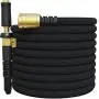 TITAN 150FT Garden Hose - All New Expandable Water Hose with Triple Latex Core 3/4'' Easy Removal Solid Brass Fittings Expanding Extra Strength Fabric Flexible with Jet Nozzle and Washers (B)
