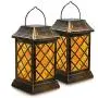 VZCOME Hanging Solar Lantern Lights Flickering Flame Metal Solar Lanterns Outdoor with Handle Solar Garden Decorative Lanterns Waterproof Umbrella Lights for Patio Pathway Deck Yard, 2 Pack VZCOME Hanging Solar Lantern Lights Flickering Flame Metal Solar Lanterns Outdoor with Handle Solar Garden Decorative Lanterns Waterproof Umbrella Lights for Patio Pathway Deck Yard, 2 Pack