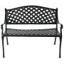 Sunnydaze Outdoor Patio Bench - Black Checkered Design - Durable Cast Aluminum Metal - 2-Person Seating - Outdoor Garden Bench - Patio Decor Seating - Front Porch Furniture - Entryway Bench