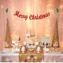 Merry Christmas Banner with Glitter Christmas Tree Snowflake Garland Party Decorations for Xmas Holiday Home Indoor Fireplace Decors