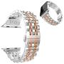 ImmSss Compatible with Apple Watch Bands Series 6 SE 5 4 40mm 44mm / Series 3 2 1 38mm 42mm for Women Men,Rose Gold Stainless Steel Band for iWatch Business Replacement Strap