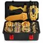 Mitfun Metal Fusion Battling Top Burst Launcher Grip Set Storage Box Top Burst Gyros 4D with Launcher Burst Toys for Children
