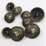 12 Pieces Bronze Vintage Antique Metal Blazer Button Set - 3D Lion Head - for Blazer, Suits, Sport Coat, Uniform, Jacket