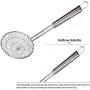 Kaixin Skimmer Spoon Fry Oil Mesh Strainer Spider Stainless Steel Asian Metal Large Fat Fish French Round Slotted Ladle Deep Wire Basket Fine Grease Stir For cooking With Long Handle Hot Pot-5 Inch