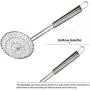 Kaixin Skimmer Spoon Fry Oil Mesh Strainer Spider Stainless Steel Asian Metal Large Fat Fish French Round Slotted Ladle Deep Wire Basket Fine Grease Stir For cooking With Long Handle Hot Pot-5 Inch