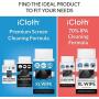 iCloth Extra Large Monitor and TV Screen Cleaner Pro-Grade Individually Wrapped Wet Wipes, 1 Wipe Cleans Several Flat Screen TVs and Monitors, 10 Wipes