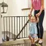 Munchkin Push to Close Baby Gate, Hardware Mounted Safety Gate for Stairs, Hallways and Doors, Extends 28.5'' to 45'' Wide, Metal, Dark Grey