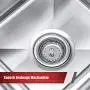 DuraSteel SCSN18181NI+F-808 18'' X 18'' + Faucet, 18''x18'' Inner Tub, Chrome