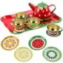 Liberty Imports Kids Fruit Themed Tin Tea Party Toy Set - Metal Teapot and Cups for Childrens Kitchen Pretend Play (14 Pieces) Liberty Imports Kids Fruit Themed Tin Tea Party Toy Set - Metal Teapot and Cups for Childrens Kitchen Pretend Play (14 Pieces)
