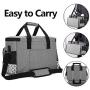 Yarwo Sewing Machine Carrying Case with Bottom Wooden Board, Universal Sewing Machine Tote Compatible with Most Standard Sewing Machine and Accessories, Gray with Grid