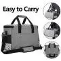 Yarwo Sewing Machine Carrying Case with Bottom Wooden Board, Universal Sewing Machine Tote Compatible with Most Standard Sewing Machine and Accessories, Gray with Grid