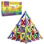 Veatree 150 Pcs Magnetic Building Sticks Blocks Toys, Magnet Educational Toys Magnetic Blocks Sticks Stacking Toys Set for Kids and Adult, Non-Toxic Building Toy 3D Puzzle with Storage Bag