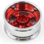 hobbysoul 2pcs RC 1/10 Aluminum Alloy Wheel Rims Hex 12mm Adjustable Offset Red & Silver Color Fit 1:10 RC On Road Drift Touring Car Tires